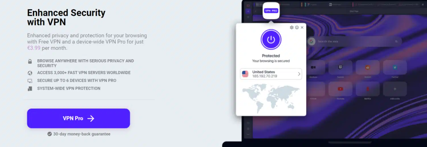 Enhanced security with VPN